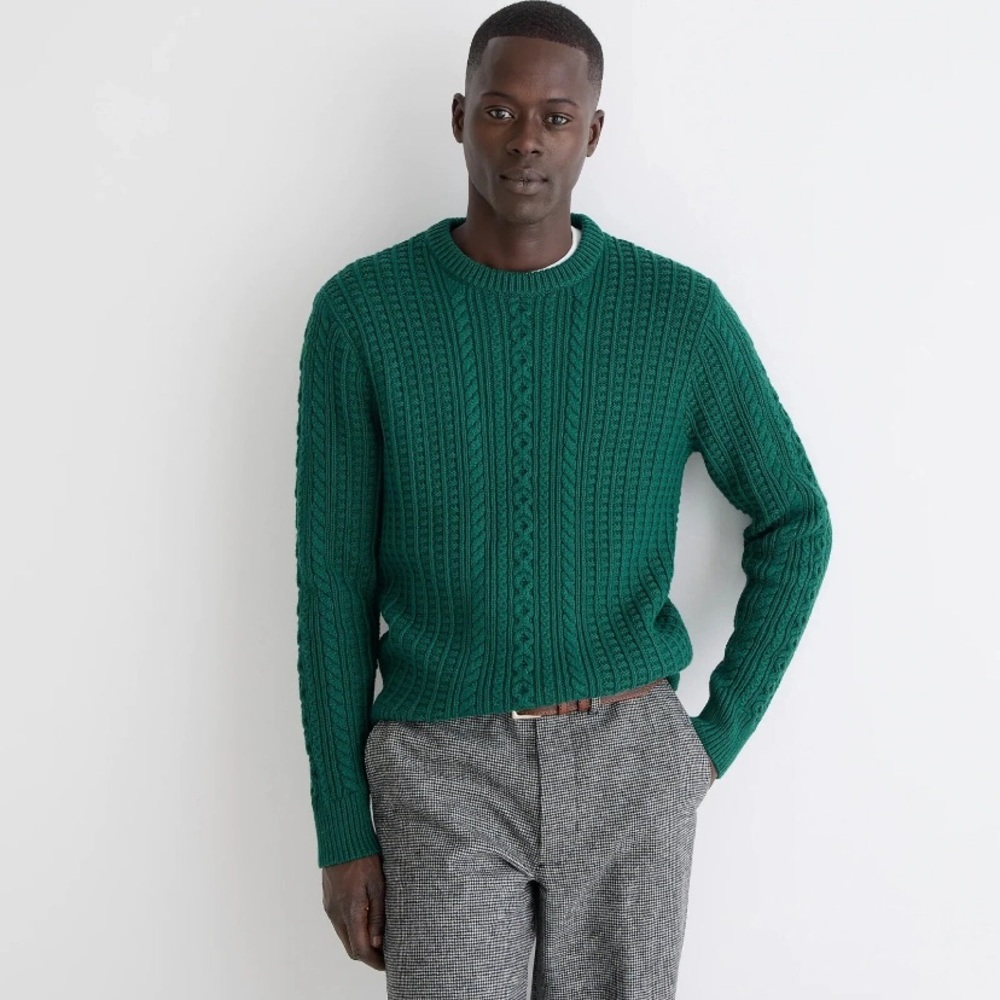 J Crew Cotton Heavy Cable Knit Sweater Deep
Alpine Holidays Green M BL822 HO22
